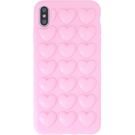 DMaos iPhone Xr Hülle für Frauen, 3D Pop Blase Herz Niedlich Gel Cover, Nette Girly für iPhoneXr 6,1 Zoll - Pink